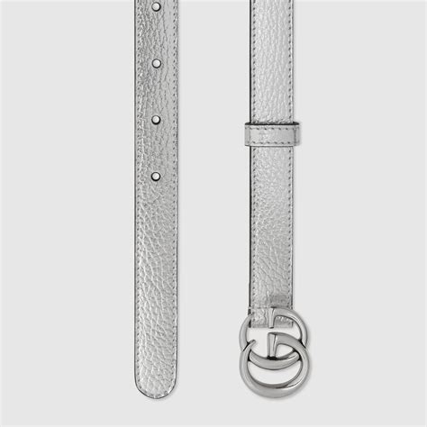 cintura gucci con logo argento|cintura Gucci sottile.